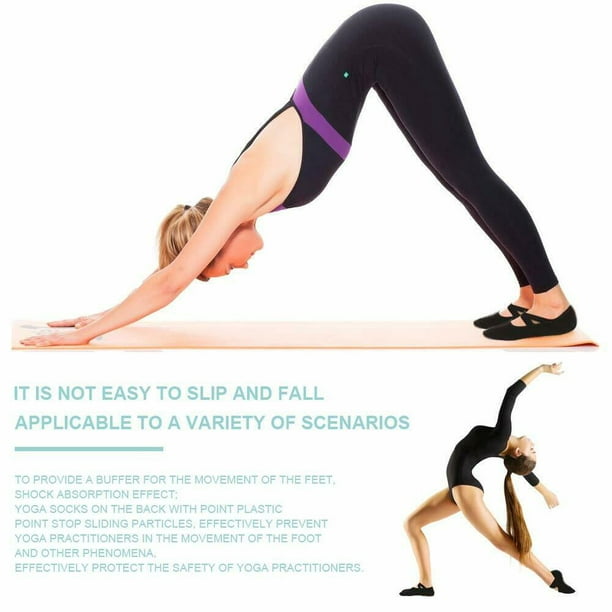 Yoga Socks for Women Non-Slip Grips & Straps, Ideal for Pilates, Pure  Barre, Ballet, Dance, Barefoot Workout 
