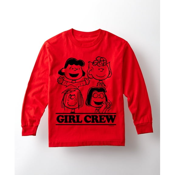Peanuts - Girl Crew - Toddler And Youth Long Sleeve Graphic T-Shirt