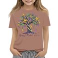 thumbnail image 4 of Abcomgle Mardi Gras Shirts for Kids Girls Carnival Bownot Beads Tree T Shirts for Girls Crewneck Short Sleeve Tshirts for Girls Spring Funny Parade Tee Top Girls, 4 of 4