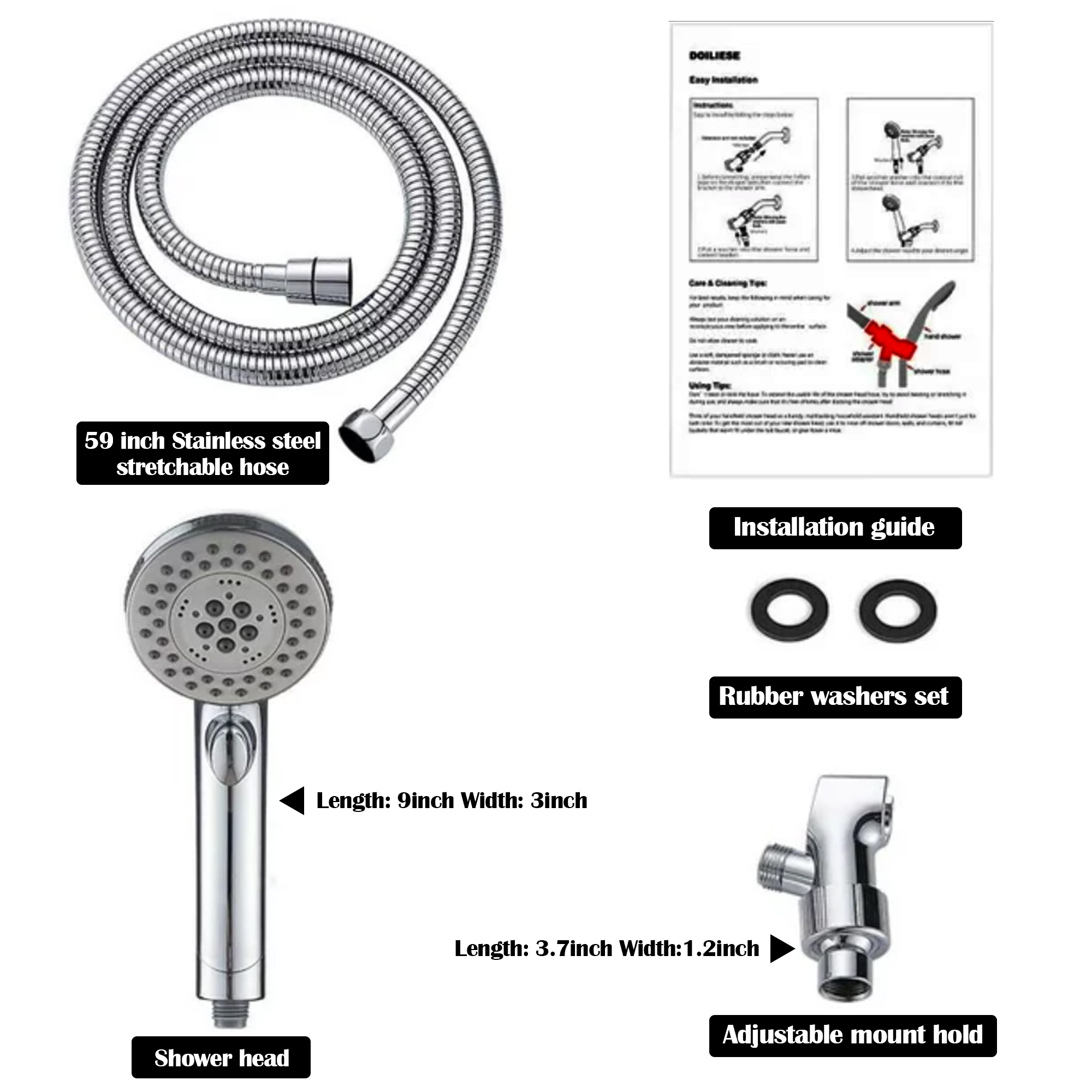 SUPTREE 6-Mode Handheld Showerhead with Hose photo 8