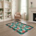 thumbnail image 2 of ODIKA 4'x6' Washable Area Rug Non-Slip, Chair-Friendly, Flatwoven Welcome With Tropical Foliage And Repeating Border Flamingo Summer Refined for Home Office, Under Desk, 2 of 7