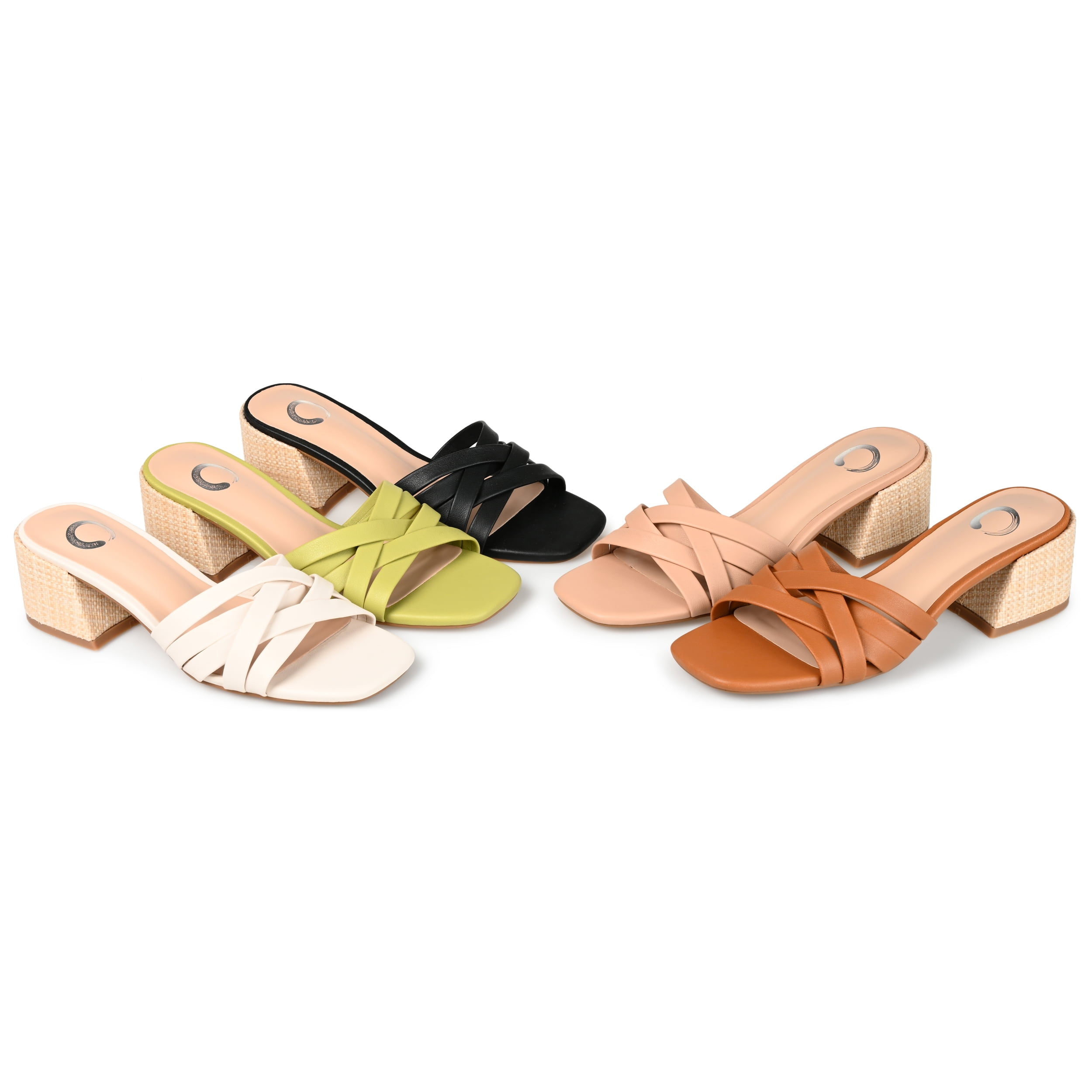 Journee Collection Womens Moree Open Square Toe Block Heel Sandals
