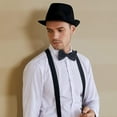 thumbnail image 6 of EIMELI 1920s Mens Gatsby Gangster Accessories Set Panama Hat Suspender Bow Tie, 6 of 7