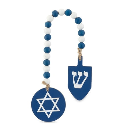 Way to Celebrate Hanukkah Blue and White Beaded Garland, 10"