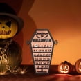thumbnail image 3 of Calendario de Adviento de madera para Halloween, adornos de terror, diseño de fantasma, decoración de fiesta de aula en casa, 3 of 4