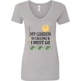 thumbnail image 3 of Inktastic Gardening Funny Garden is Calling Women's V-Neck T-Shirt, 3 of 5