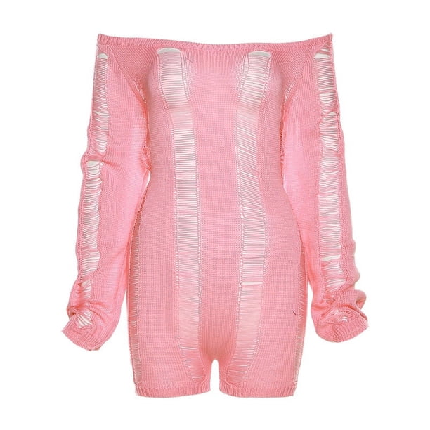 Mono ajustado de punto con espalda descubierta y hombros descubiertos para mujer, estilo europeo y americano, de primavera