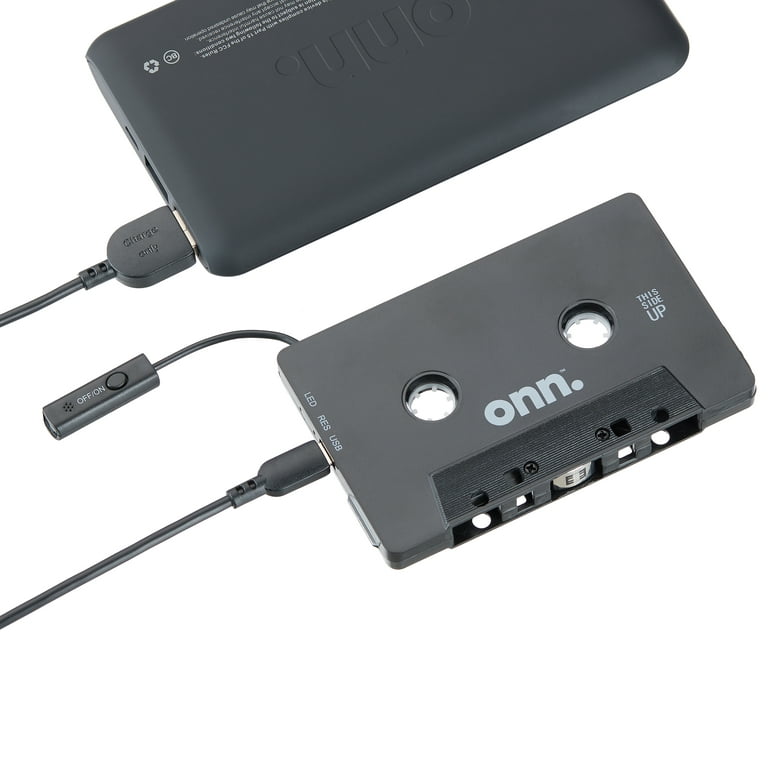 onn. Car Cassette Adapter with Bluetooth Wireless Technology 