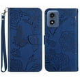 thumbnail image 2 of for Motorola Moto G 5G (2024) Phone Case Wallet,Crossbody Strap Women Flip Folio Cover with Card Holders Butterfly Embossed Premium PU Leather Kickstand Wrist Strap Magnetic Closure Case,Darkblue, 2 of 13