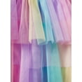 thumbnail image 4 of Girls Tulle Tutu Dress Rainbow Sequins Toddler Ruffle Sleeve Purple Summer Outfits Kids Princess Party Sundress 4-5 Years/970, 4 of 6
