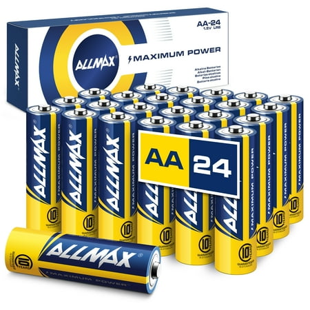Allmax AA Maximum Power Alkaline Batteries (24 Count) - Ultra Long-Lasting Double A Battery, 10-Year Shelf Life, Leak-Proof, Safe for Environment - Powered by EnergyCircle Technology (1.5 Volt)