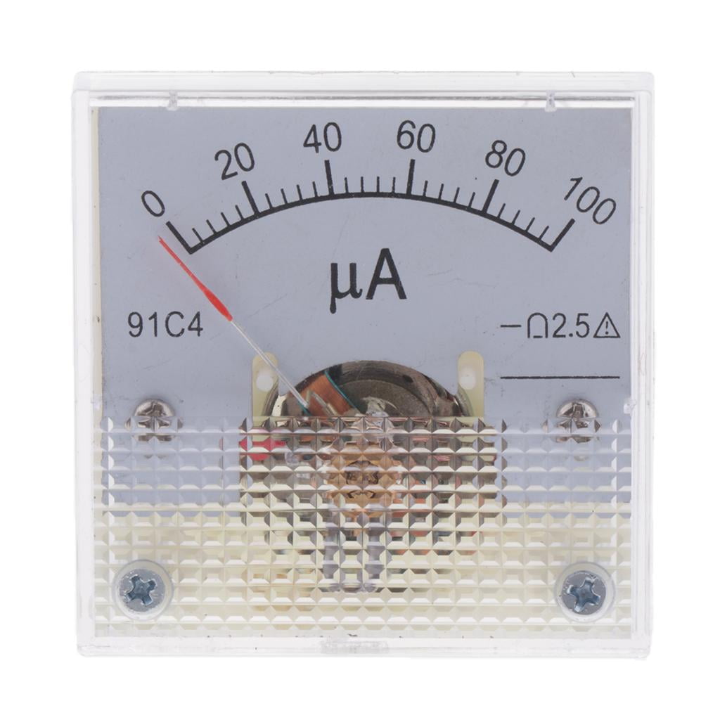 2pcs Rectangle Accurate Plastic DC Analog Ammeter Micro Amp Meter 0-100uA 