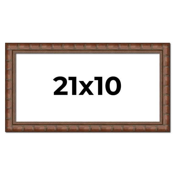 21x10 Dark Brown Bamboo Real Wood Picture Frame Width 1.5 inches | Interior Frame Depth 0.5 inches