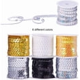thumbnail image 6 of 30Yards Spangle Flat Sequins 6mm 6 Color Crafts Sequin Strip Sewing Paillette Spool String Metallic Shiny Trim, 6 of 9