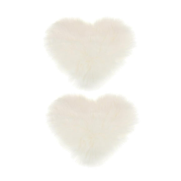 DOLITY 2Pcs White Heart Shape Wool-like Throw Pillowcase Cushion Cover (no