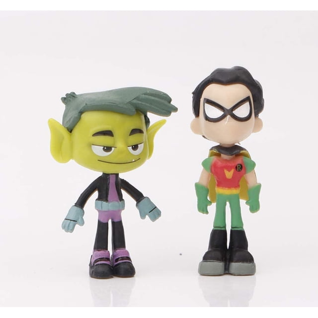 Muñecas para decoración de tartas, juguetes, adornos para tartas, Teen Titans GO, x5