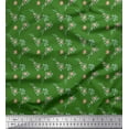 thumbnail image 1 of Soimoi Green Poly Georgette Fabric Flower Bud Floral Printed Craft Fabric by the Yard 42 Inch Wide, 1 of 3