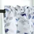 thumbnail image 3 of Watercolor Leaves Print Valance for Windows, Blue and Gray Floral Printed Short Curtains Valances Rod Pocket for Kitchen Bathroom Cafe Living Room 52 x 18 Inches, Blue/Gray, 3 of 6