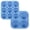 Blove：4 & 9 Cavity, variant on Soccer Ice Cube Tray, Football Ice Mold 2 Pack, Silicone 9 Cavity Sphere Ice Ball Maker with Lid for Cocktails, Cold Drinks, Blue