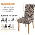 thumbnail image 6 of Set of 4 Chic Paisley and Bohemian Dining Chair Covers Featuring Vintage Floral Ethnic Retro Colorful Pattern Washable Polyester Stretch Slipcovers Removable Protector for Artistic Decor, 6 of 7