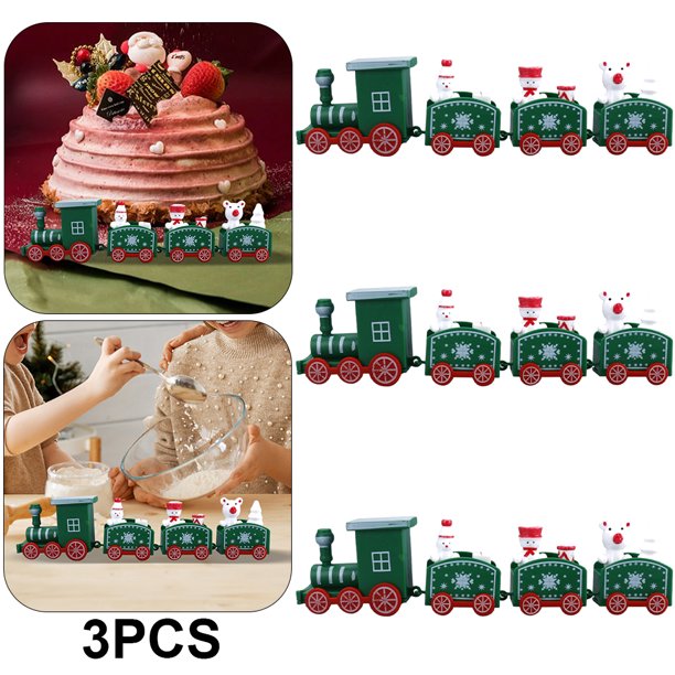 Juego Tren Navidad 3 Uds. Juguete Adorno Navideño Regalo para Del () Verde