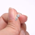 thumbnail image 3 of Implant Grade Titanium Triple Cascading Sparkle Top Internally Threaded Flat Back Stud Labret, 3 of 4