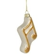 thumbnail image 3 of 4" Gold Glitter Musical Eighth Note Glass Christmas Ornament, 3 of 4