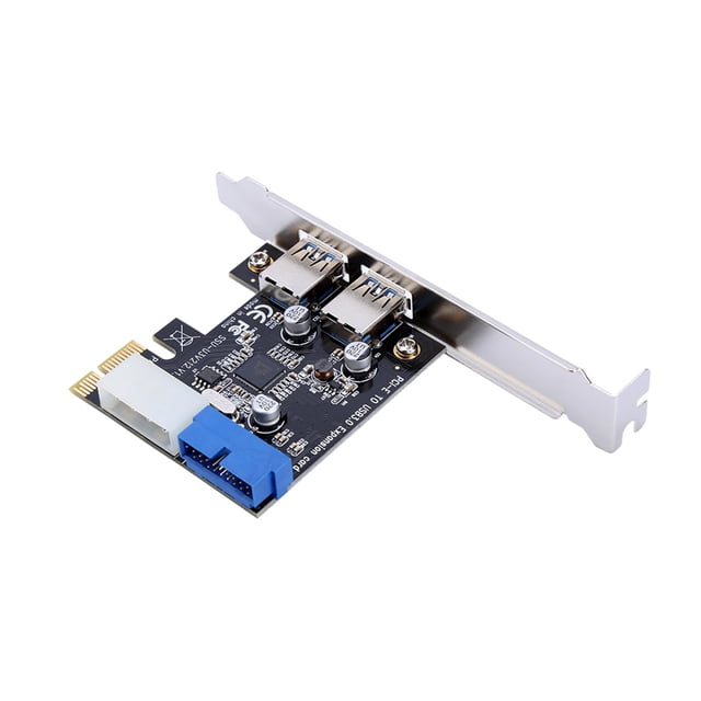 POCREATION PCI-E To USB3.0 Expansion Card, With Front 19PIN Interface Easy To Install PCI-E To USB3.0, For Computer