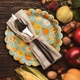 thumbnail image 3 of Thanksgiving Paper Plates, 50-Count Disposable Thanksgiving Dinner Plates, Scalloped, Party Supplies, Pumpkins, Mint Green, 3 of 3