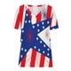 thumbnail image 4 of Camiseta informal de moda para mujer con cuello en V y manga corta con estampado de estrellas Fridja  hjk4171, 4 of 5
