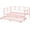 Pink, variant on Trilenars Twin Size Metal Daybed with Trundle,Sofa Bed Frame with 6 Casters and Steel Slat Support for Living Room,Bedroom and Guest Room,Taro Purple