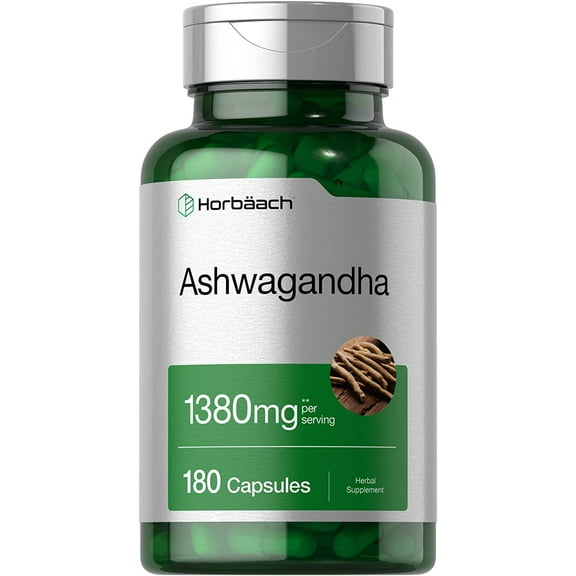 Ashwagandha Capsules 1380mg | 180 Count | Root Extract | Supplement for Men and Women | by Horbaach