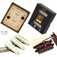 thumbnail image 1 of Tignapoo Vintage Tone Alnico V Guitar Pickups - 3 Single Coil Set for Neck/Middle/Bridge, Aged White Cover, 52mm Pole Spacing, Reverse Wound Middle Pickup for Hum Cancelling, 1 of 6