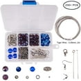 thumbnail image 2 of 1 Set 1 Box DIY 1 Set Jewelry Making Kit - Beading Starter Kits Jewelry Making Supplies for Adults Girls Teens and Women with Lobster Claw Clasps Blue, 2 of 9