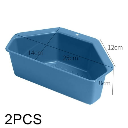

Triangular Corner Sink Drain Rack Shelf Basket Food Strainer Vegetable Fruit Drainer Sponge Holder Kitchen Filter Blue 2pcs
