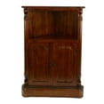 thumbnail image 2 of 35 Inch Classic Wood Corner Cabinet, Open Shelf, 2 Door Cabinet, Brown- Saltoro Sherpi- Saltoro Sherpi, 2 of 5