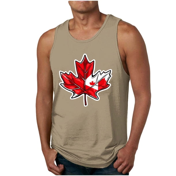 Hombres Hojas de Arce Impresión Gimnasio Hogar Usar Pijamas Color Algodón Color Sólido Cuello Redondo Camiseta