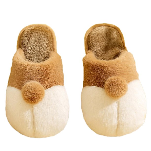 Zapatillas de casa kawaii para mujer Zapatillas de casa con forro polar para hombre Zapatillas de casa de felpa sin cordones Bonitas zapatillas de animales Zapatillas con suela antideslizante sin cor