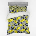 thumbnail image 2 of Ambesonne Floral Bedding Set 3 Pcs, Contrast Tones Florets, Twin XL, Yellow and Grey, 2 of 3