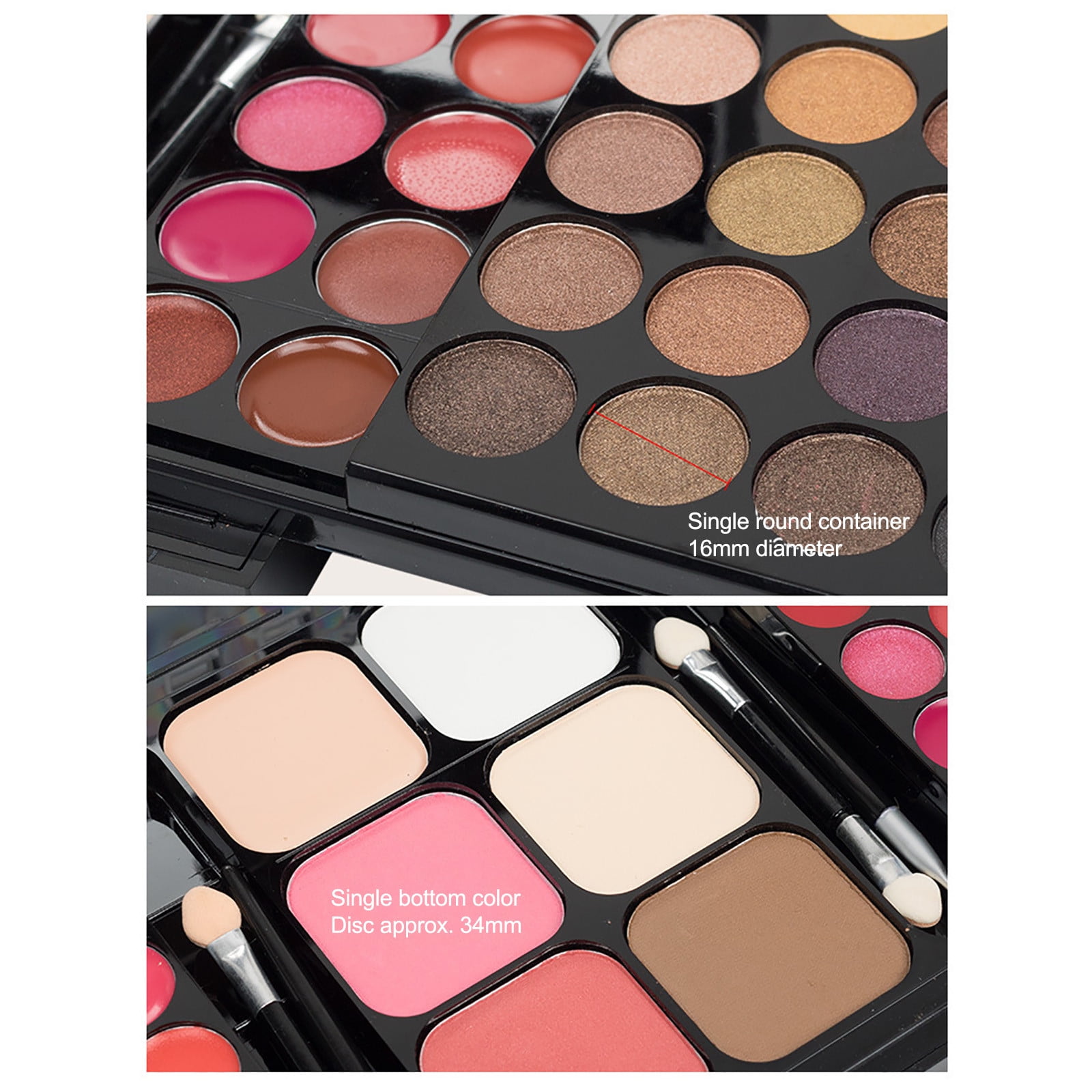 All in One Makeup Gift Kit - Ultimate Color Combination - 48 Eyeshadow, 18 Lip Gloss, 6 Concealer, 6 Contour Powder, 4 Brushes, 1 Mirror, 78 Colors Makeup Set Combination Palette for Women & Girl