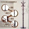 thumbnail image 5 of Wooden Coat Rack Stand, Vintage Natural Birch Wood Coat Racks Freestanding, Solid Coat Tree Stand with 14 Hooks, Classic Sturdy Coat Racks Hall Tree for Entryway, Office, 5 of 8