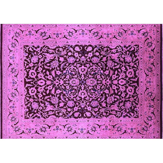 Ahgly Company Indoor Rectangle Oriental Purple Industrial Area Rugs, 2' x 3'