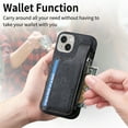 thumbnail image 2 of for iPhone 14 Zipper Wallet Case with Card Holder, Back Flip Folio PU Leather Card Slots Case for Men Women, Magnetic Wireless Charging Shockproof Cover for iPhone 14 6.1", Black, 2 of 13