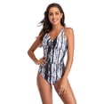 thumbnail image 5 of Traje de baño de una pieza para mujer Traje de baño de bikini sexy con tirantes y estampado teñido anudado para mujer, 5 of 5