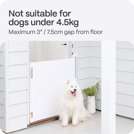 Perma Child Safety 71 in. Wide x 33 in. Tall White Retractable Baby Gate