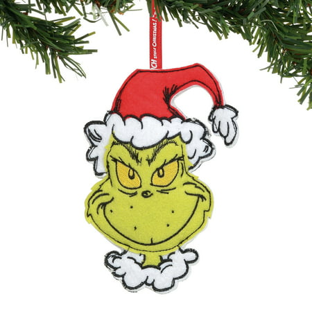 Dr. Seuss Double Sided Grinch Felt Christmas Ornament New with