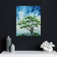 thumbnail image 4 of Nawypu Tree Wall Art Teal Blue Nature Tree of Life Abstract Canvas Painting Textured Picture, Modern Panoramic Landscape Artwork Framed for Living Room Bedroom Office Home Decor, Extra Large, 4 of 4