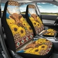 thumbnail image 3 of Yuyamidu Sunflower Highland Cow Car Seat Covers Elastic Fabrics Waterproof Car Seat Cover Easy to Install Auto Interior Accessories 2 Pcs Set for SUV, Vans,Sedan,Truck, 3 of 7