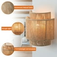 thumbnail image 6 of Parrot Uncle Boho Farmhouse  1-Light Wall Sconce Brown Rope Indoor Wall Light with Shades, 6 of 11