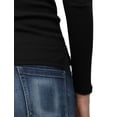 thumbnail image 4 of J. METHOD Women's Light Weight Basic Long Sleeve Turtleneck Knit Ribbed Shirt Sweater Mock Neck Top NEWT88 Black 3X, 4 of 4